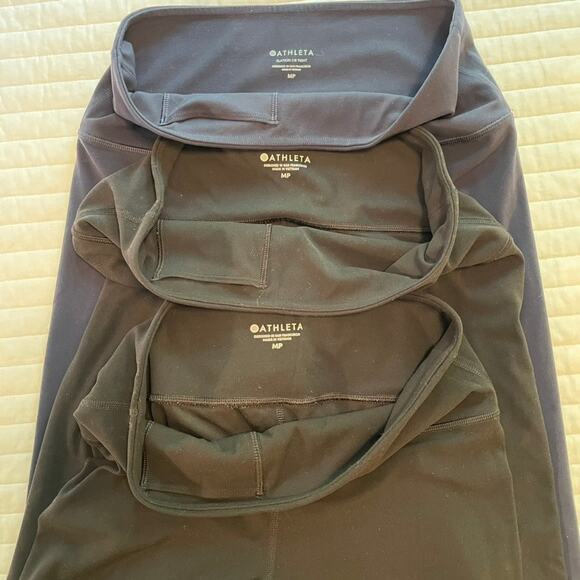 Athleta Black Blue Leggings, size MP - Picture 3 of 5